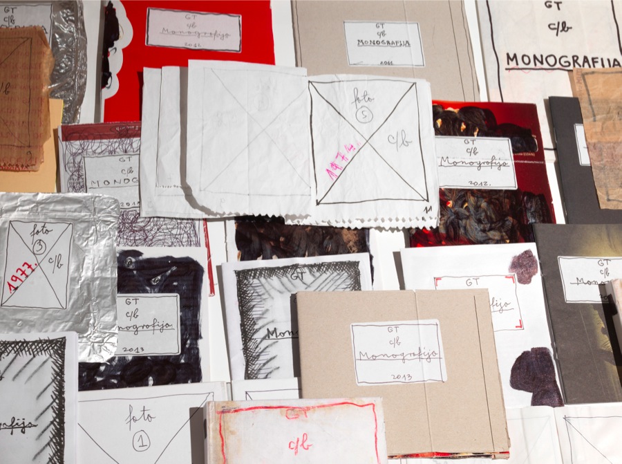 Goran Trbuljak,   150 hand-made monographs,   2010-2013,   variable dimensions,   courtesy P420,   Bologna