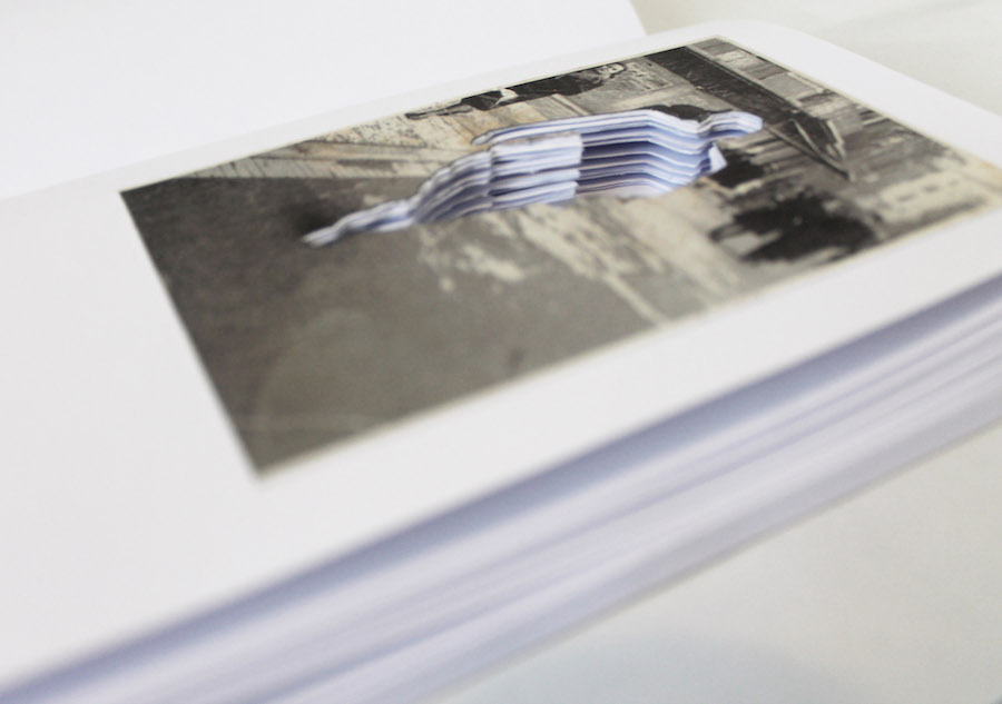 Elena Grigoli,   Il buco nel mio cielo di carta,   libro d'artista,   fotografie ritagliate,   21x16cm,   autoprodotto,   2015