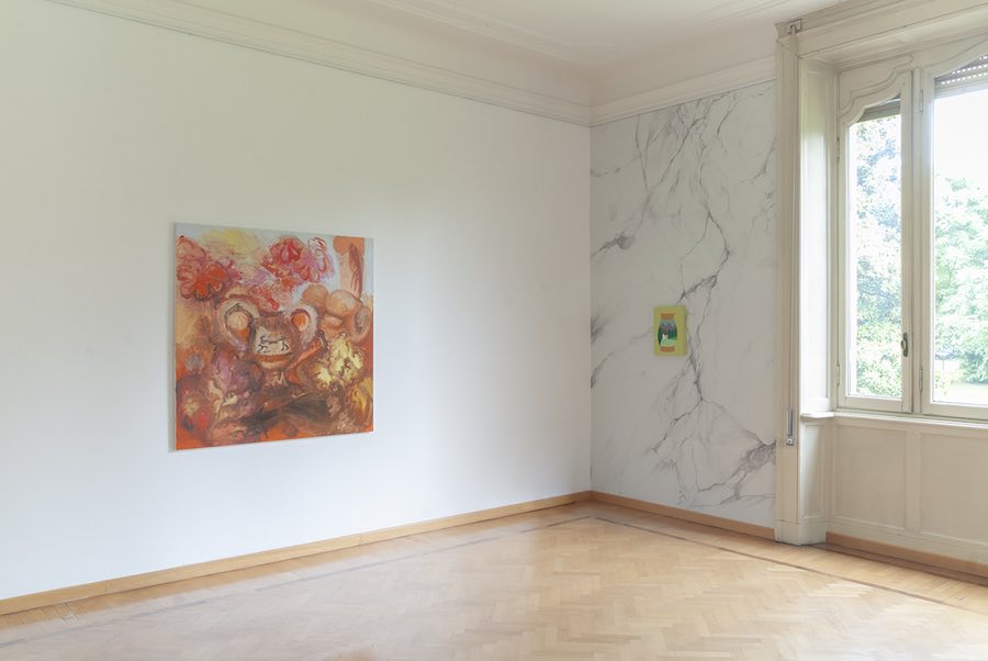 Stupido come un pittore #2, installation view_Giovanni Copelli, Linda Carrara, Giacomo Montanelli, Villa Vertua Masolo, 2018. Ph. Alessio Anastasi