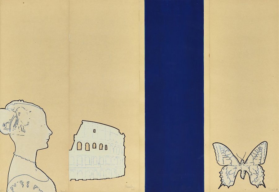 Renato Mambor, Campionatura, 1966 Tecnica mista su cartoncino, 70x100 cm Collezione privata 