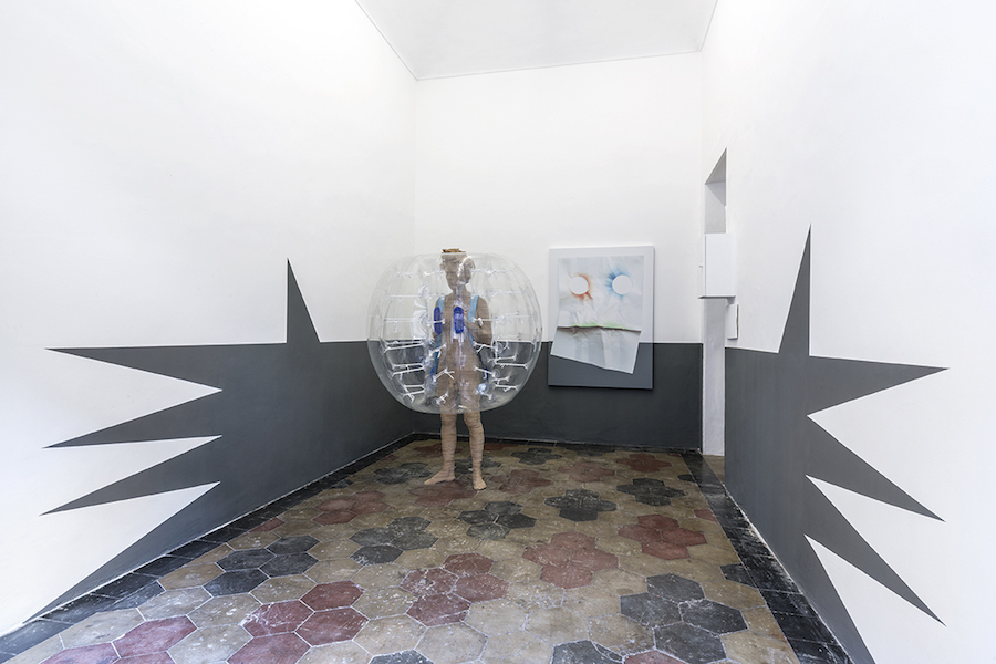Riccardo Previdi - The Bubble Boy (Needs a Hug), installation view, Quartz Studio, Torino, courtesy of the artist, credits Beppe Giardino
