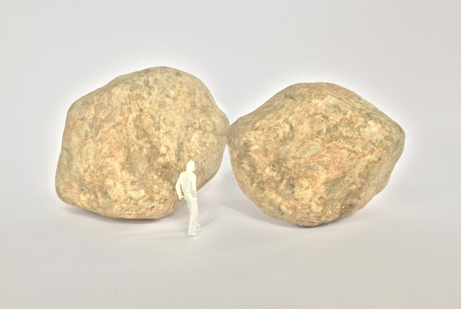 Wilfredo Prieto,   Kiss Model Project,   2015 stones,   scale model Dimensions variable - Image courtesy of the artist