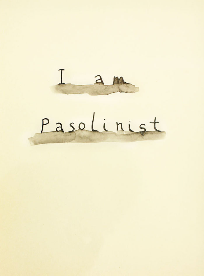 Babi Badalov,   I am Pasolinist,   2015,   ink on paper,   cm 30x21,   Courtesy Laura Bulian Gallery