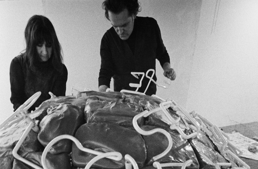 Marisa e Mario Merz presso la Galleria L'Attico,   1969  -Foto di Claudio Abate