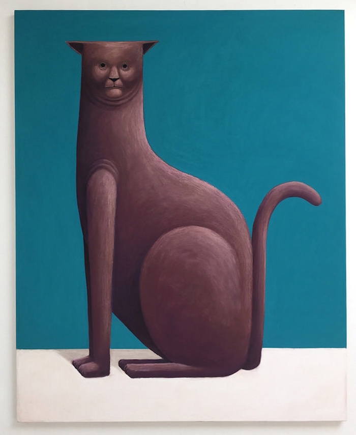 Nicolas Party,   Cat,   2016,   pastel on canvas. Courtesy of the artist and kaufmann repetto,   Milano-New York