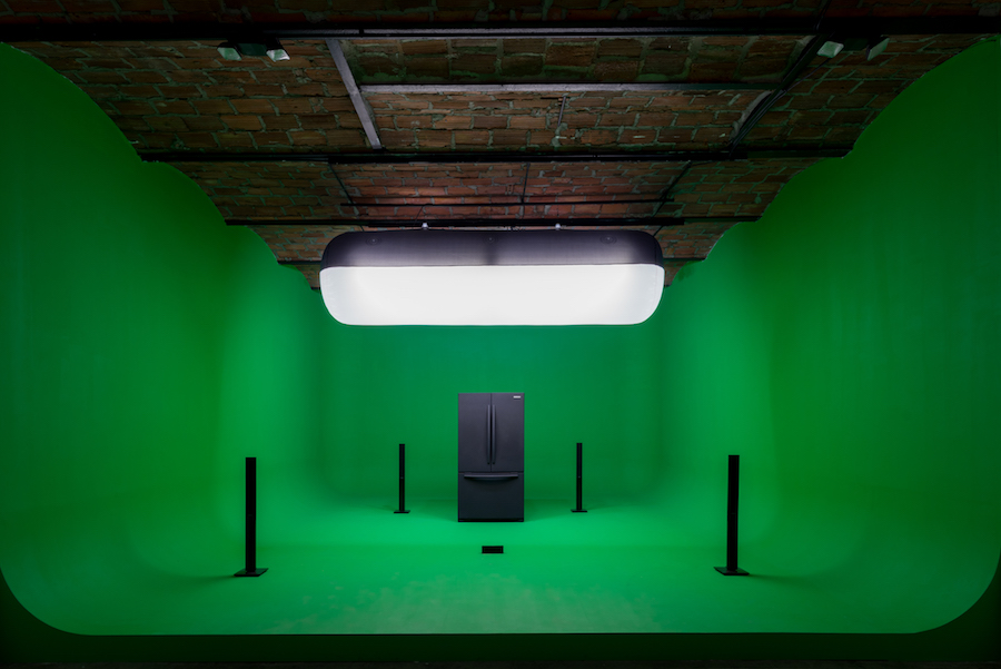 Installation view of GreenScreenRefrigerator,   2010-2016 Mark Leckey: Containers and Their Drivers at MoMA PS1,   October 23,   2016 – March 5,   2017 Photograph by Pablo Enriquez Courtesy the artist and MoMA PS1