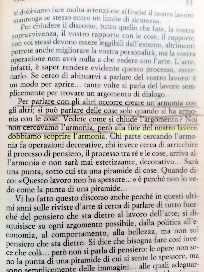 Luciano Fabro, Arte torna arte. Lezioni e conferenze 1981-1997, Einaudi, 1999, p. 33