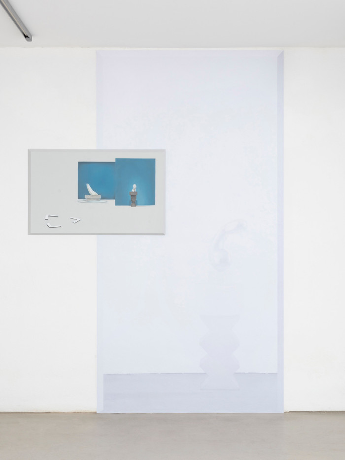 Stefano Spera, GAP, Constantin, 2018, olio su tavola, cm 80x50 e stampa su pellicola adesiva